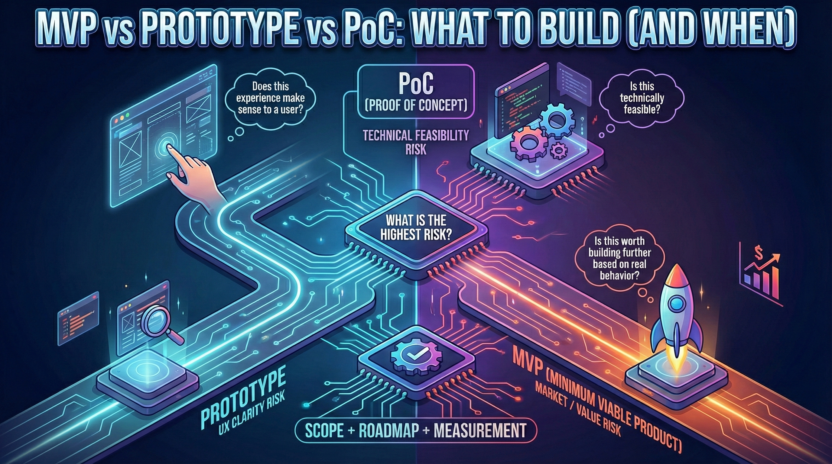 MVP vs Prototype vs PoC: What to Build and When (2026 Guide)
